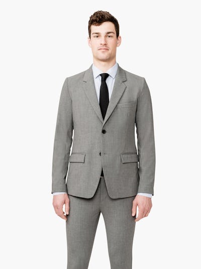 Men's Grey Velocity Suit Jacket on model facing forward