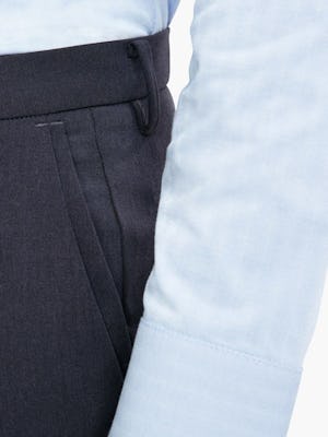 close up of waistband of Men's Navy Velocity Dress Pant