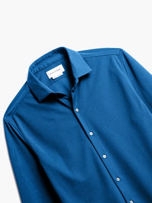 Close up of Men's Royal Blue Recycled Apollo Dress Shirt front
