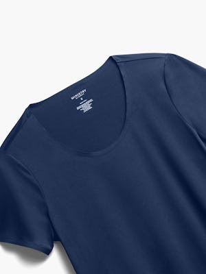 Close up of Women's Navy Luxe Touch Tee front