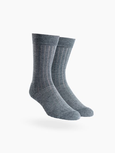 atlas grey rib knit crew sock