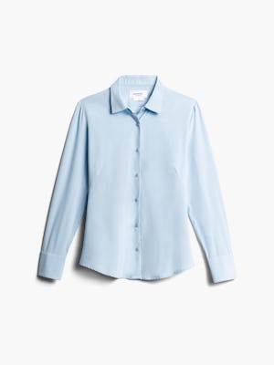 Women's Light Blue Juno Recycled Tailored Dress Shirt Front