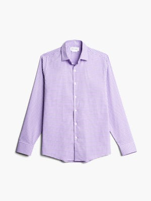 men's lavender quad grid aero dress shirt flat shot of front
