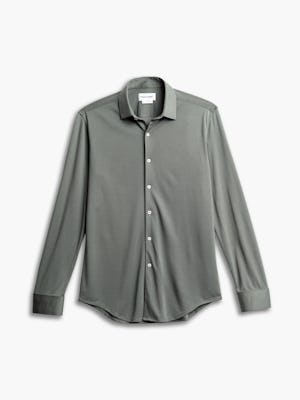 men's olive solid apollo shirt flat shot of front