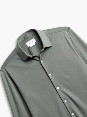 men's olive solid apollo shirt zoomed shot of front