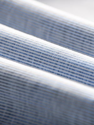 men's blue heather stripe hybrid button down fabric roll