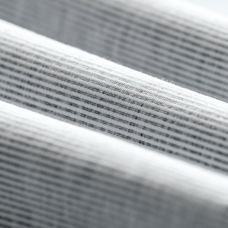 men's grey heather stripe hybrid button down fabric roll