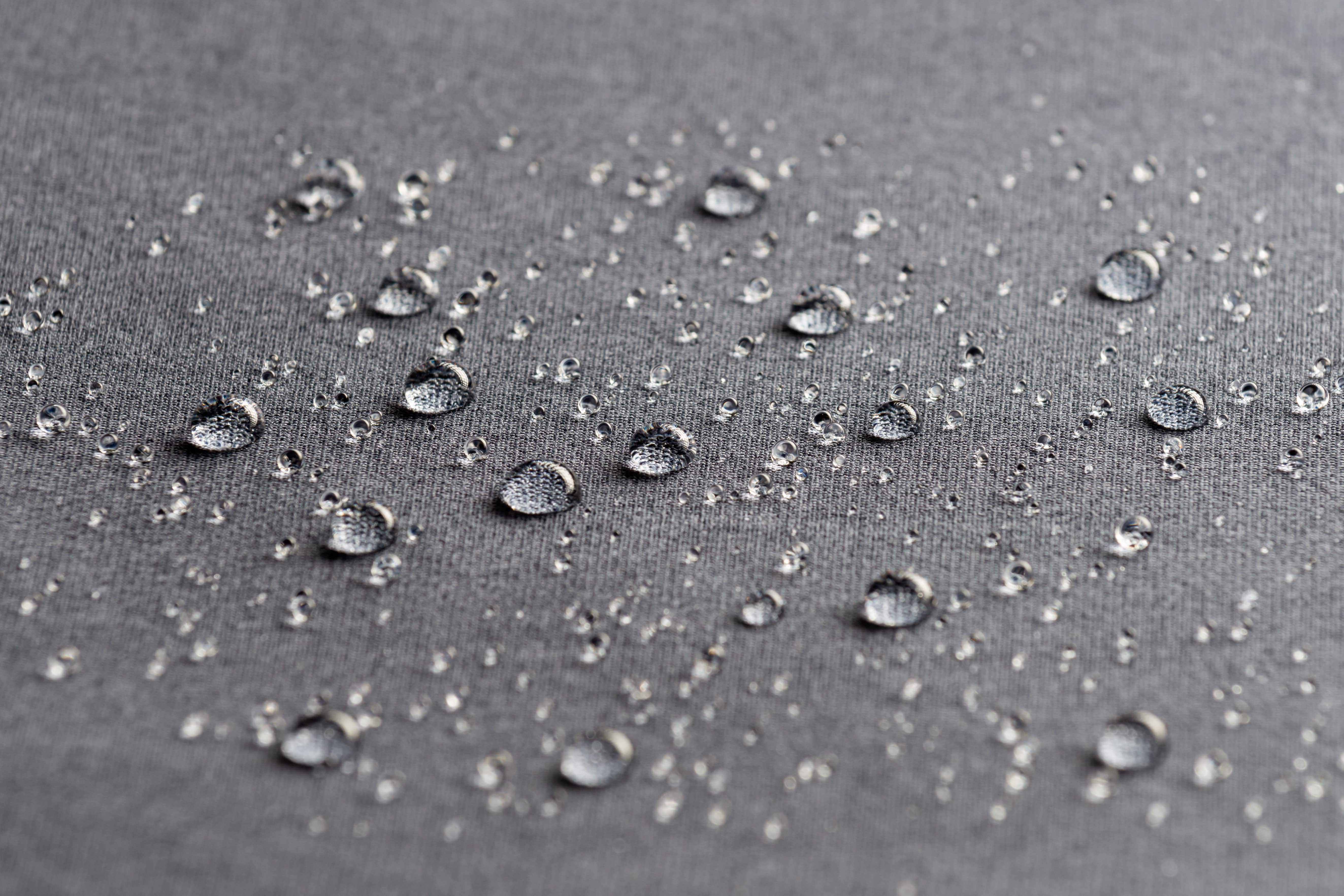 Water droplets on Kinetic fabric