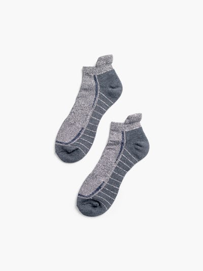 marl/charcoal atlas ankle socks flat shot of pair
