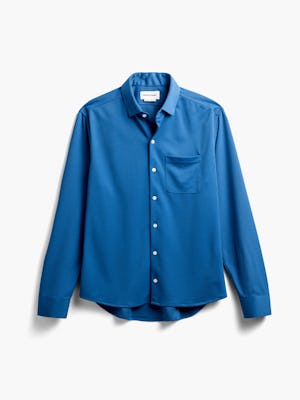 men's royal blue apollo sport shirt flat shot of front