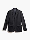 men's black wool velocity merino suit jacket flat shot of front