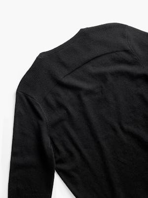 men's black atlas merino crew neck sweater zoomed shot of back