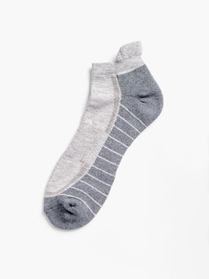 stone/light grey atlas ankle socks flat shot of sock