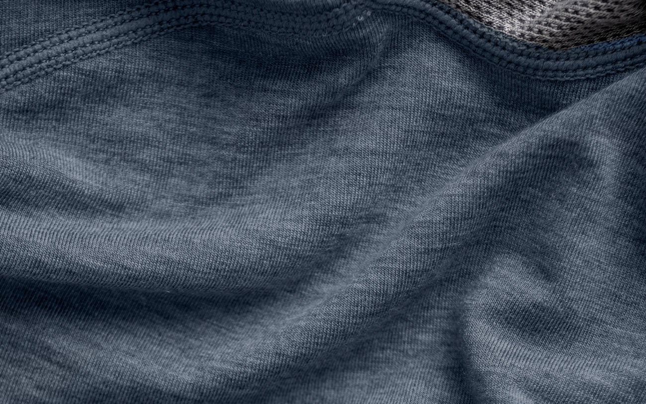 close up of composite merino boxer brief fabric