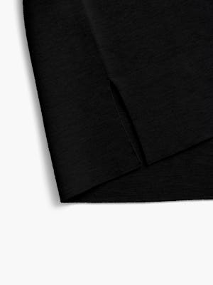 Women's black 3D Print-Knit Slouchy Sweater zoomed shot of split hem