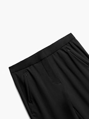 women's black velocity tapered pant close up of front