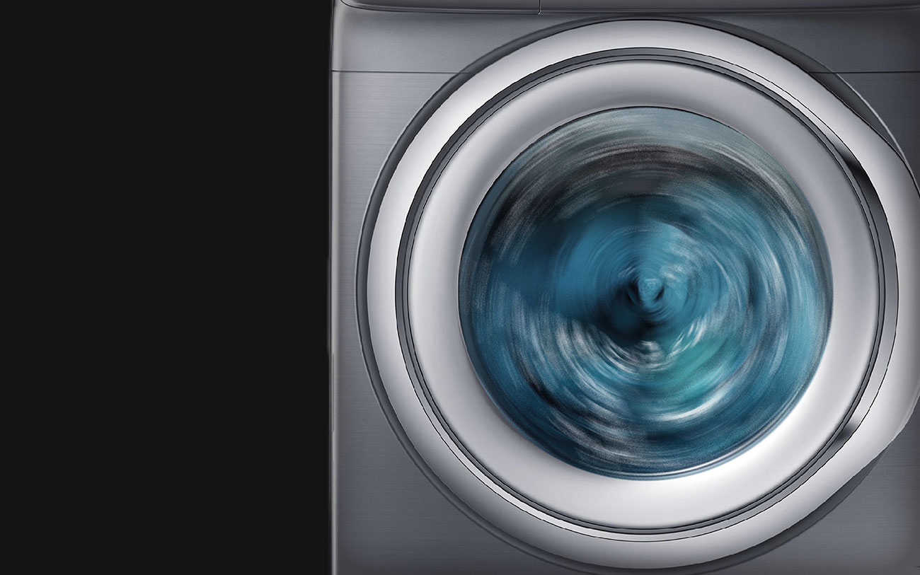Clothes Being Spun in a Washing Machine