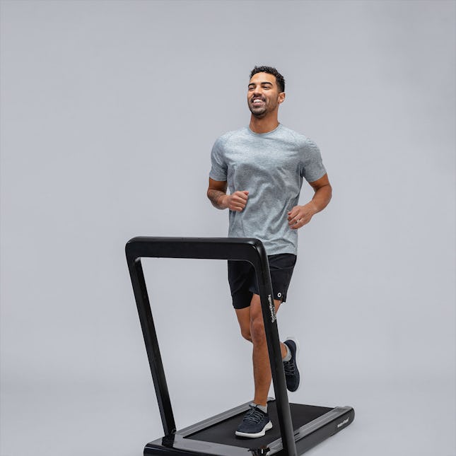 model running on treadmill