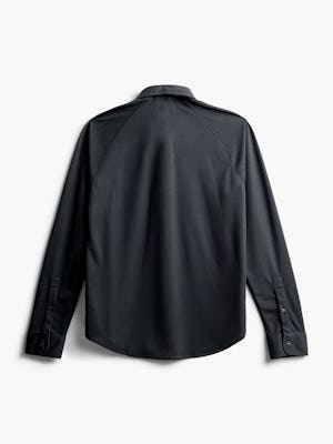 men's black apollo raglan sport shirt flat shot of back