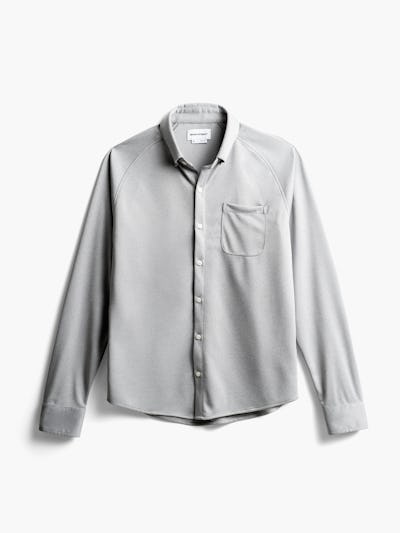 men's grey white heather apollo raglan sport shirt flat shot of front