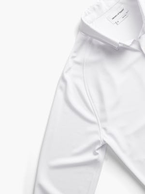 men's white apollo raglan sport shirt zoomed shot of raglan sleeve