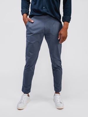 Men's Slate Blue Kinetic Jogger on model with hand in pocket