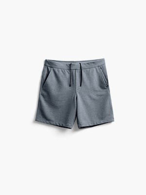 men's classic grey heather fusion terry short flat shot of front