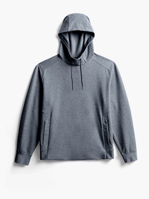 classic grey heather fusion terry for all hoodie flat shot of front