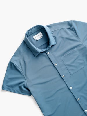 men's atlantic blue apollo short sleeve sport shirt zoomed shot of front