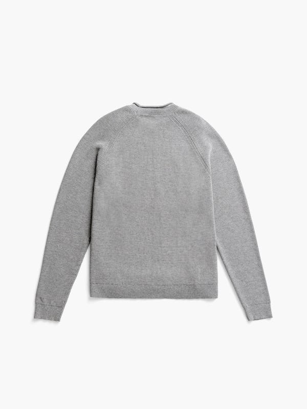 Grey Heather Men's Atlas Waffle Roll Neck Sweater | Ministry of Supply