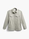 womens fusion overshirt taupe flat front full