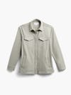 womens fusion overshirt taupe flat front full