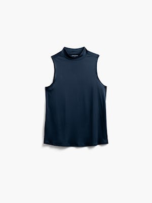 womens luxe touch mock neck tank navy front full flat