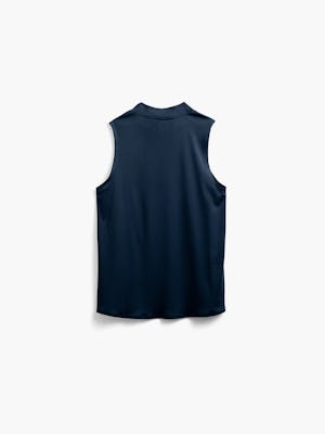 womens luxe touch mock neck tank navy back full flat