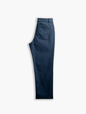 Women's Kinetic Twill 5-Pocket Straight Leg Pant Steel Blue Heather back full flat