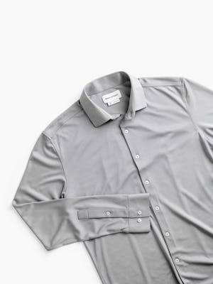 mens apollo dress shirt new grey oxford front tilted flat