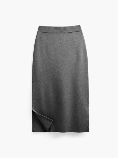 womens atlas skirt black heather front full flat folded
