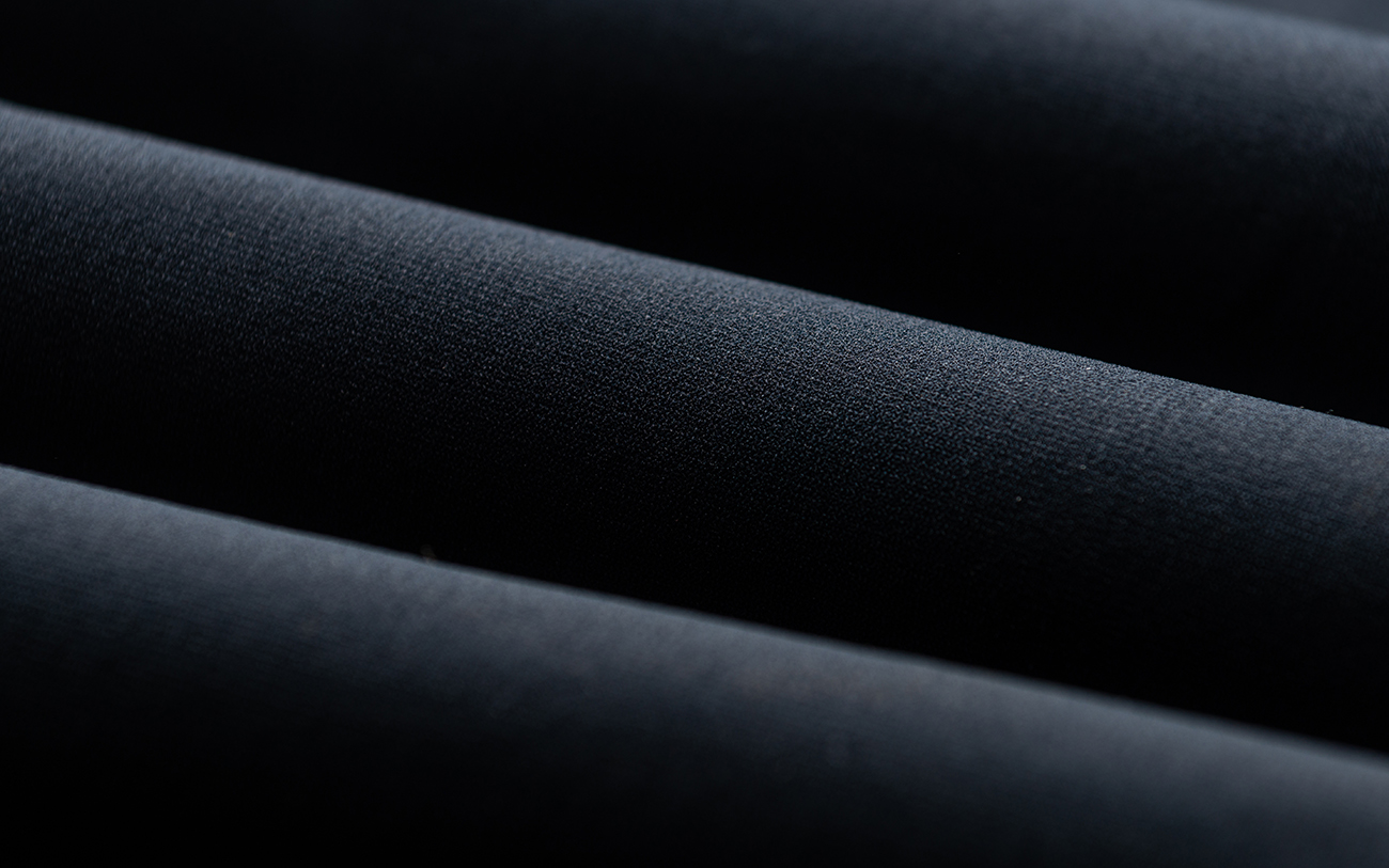 Close-up of Navy Fabric Rolls