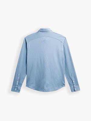 mens hybrid button down shirt lava blue back full flat