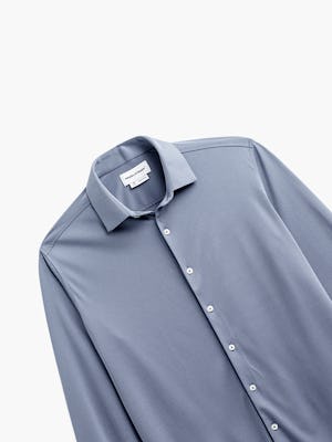 mens apollo shirt bright navy oxford front tilted flat