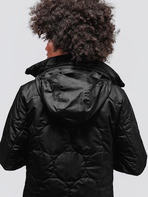 womens mercury jacket black back hood