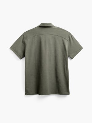 mens hybrid seersucker short sleeve shirt olive back full flat