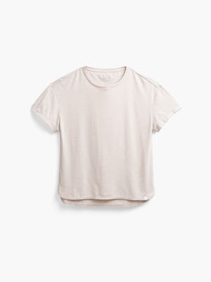 womens composite merino boxy tee taupe heather front full flat