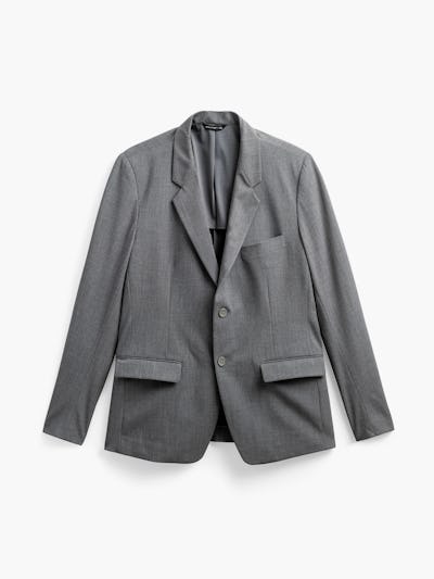 mens velocity suit jacket soft granite front full flat