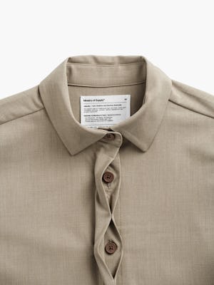 womens velocity shirt jacket flax collar buttons zoom flat