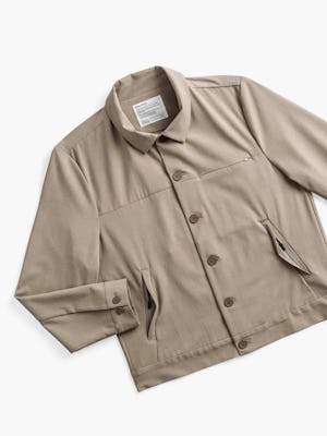 mens velocity shirt jacket flax front tilted flat