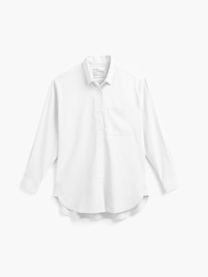 women's aero zero oversized shirt white flat front