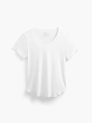 Women's White Luxe Touch Tee Front View