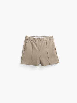 womens velocity tailored short flax front full flat
