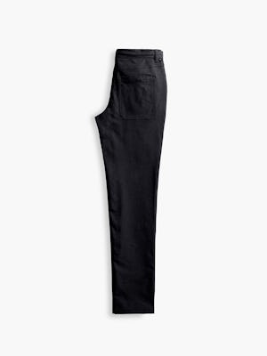 men's black heather kinetic twill 5-pocket pant flat shot of back folded